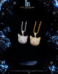 Iced Out Cat Face Moissanite Pendant