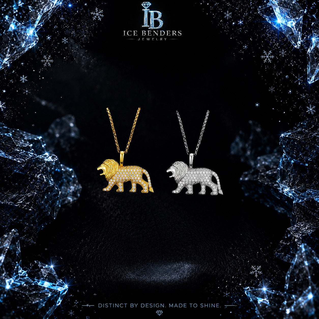 Iced Out Mini Full Lion Moissanite Pendant