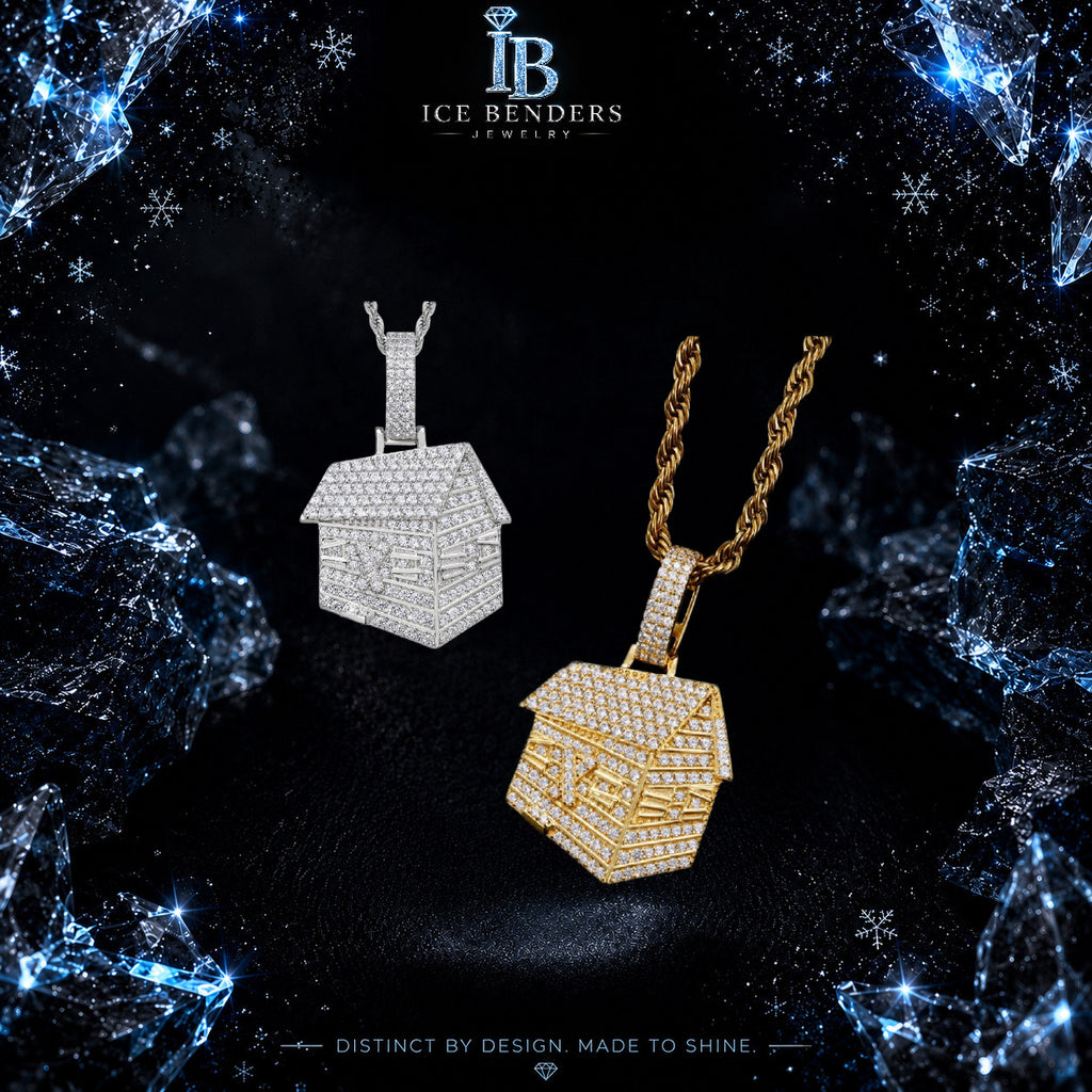 Iced Out Trap House Moissanite Pendant