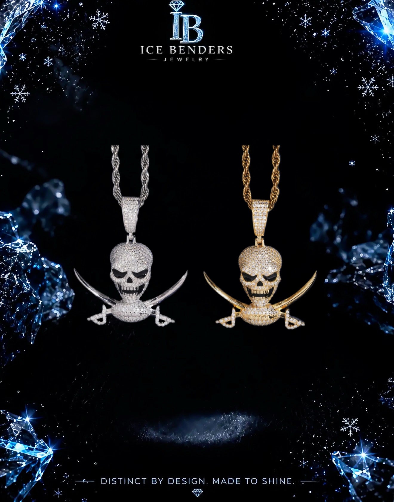Iced Out Football Skull Moissanite Pendant