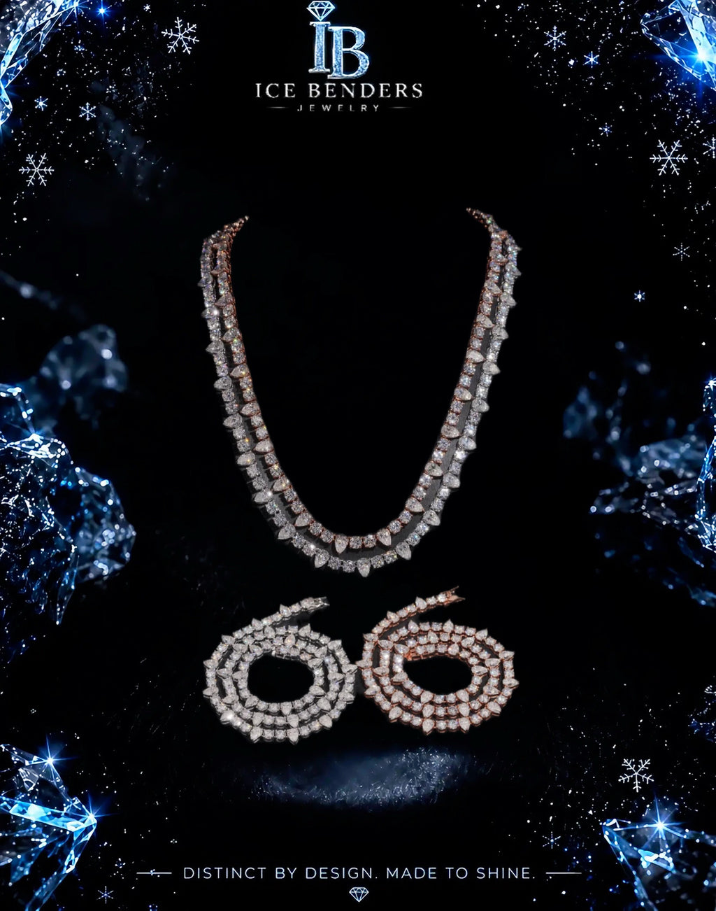 Pear cut Moissanite Spike Tennis Chain Necklace 5mm