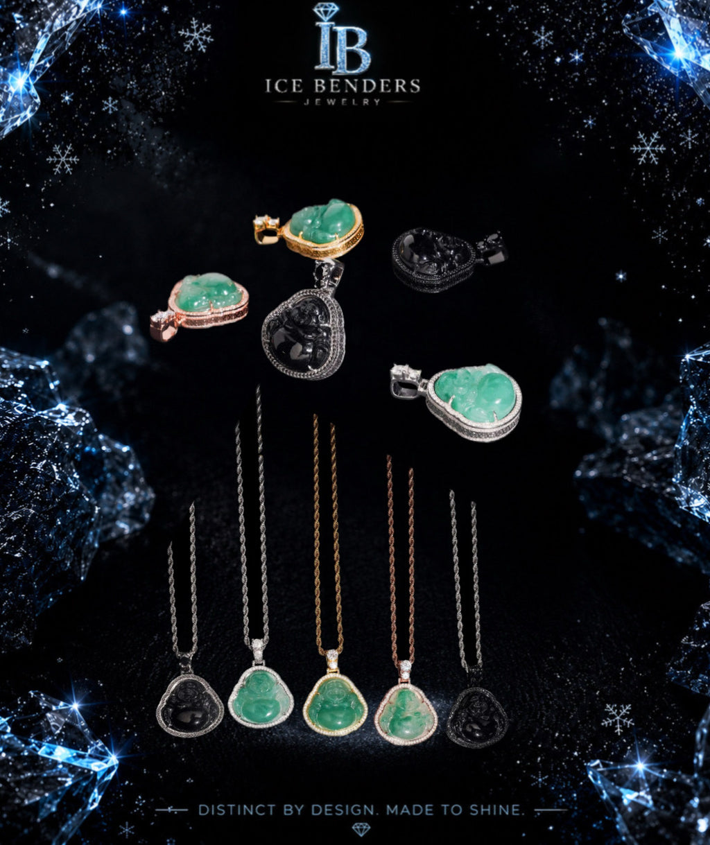 Jade Buddha Moissanite Pendant