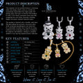 Gemstone Iced Out Teddy Bear Family Moissanite Pendants