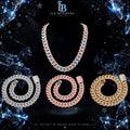 18mm 3 Row Moissanite Cuban Link Chain/Bracelets