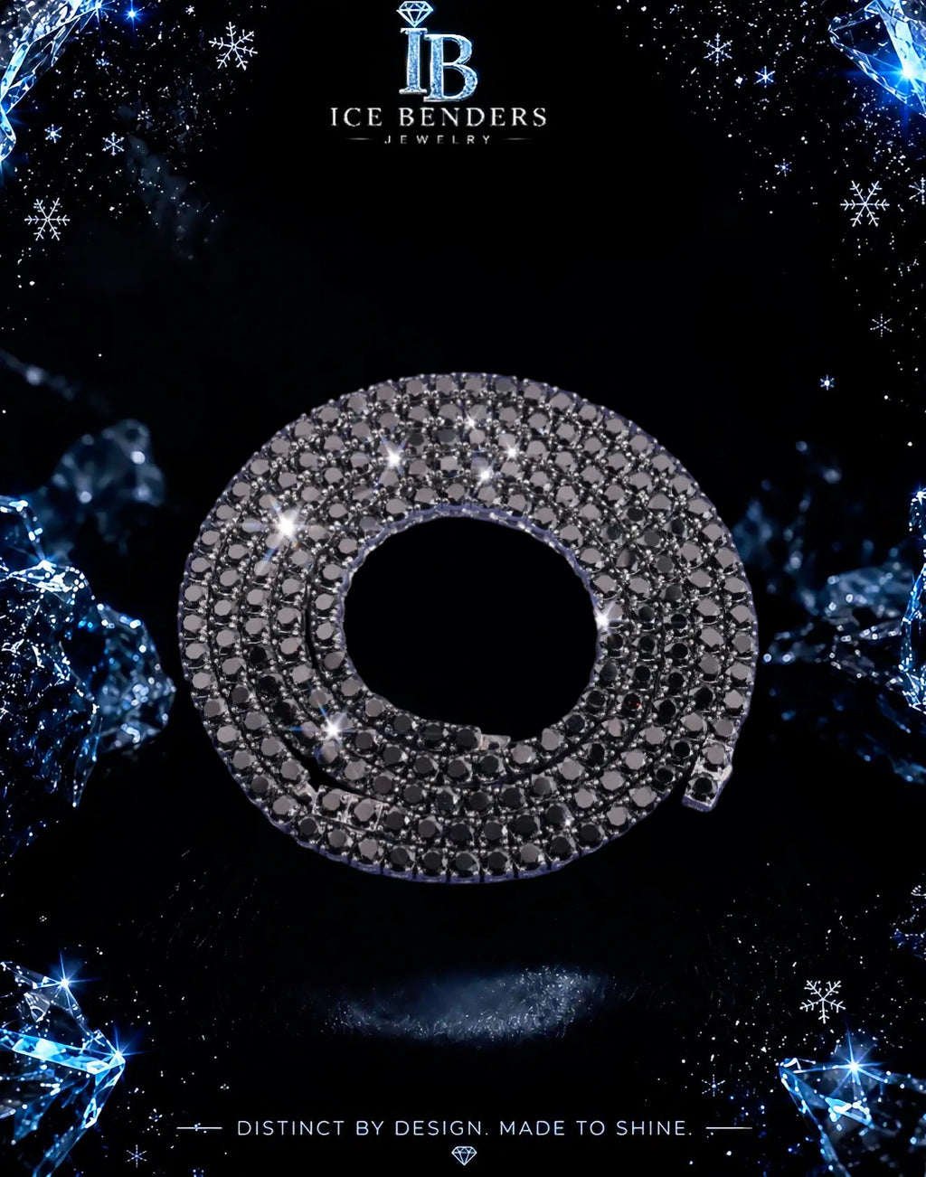 Black Moissanite Tennis Chain Necklace/Bracelets 5mm