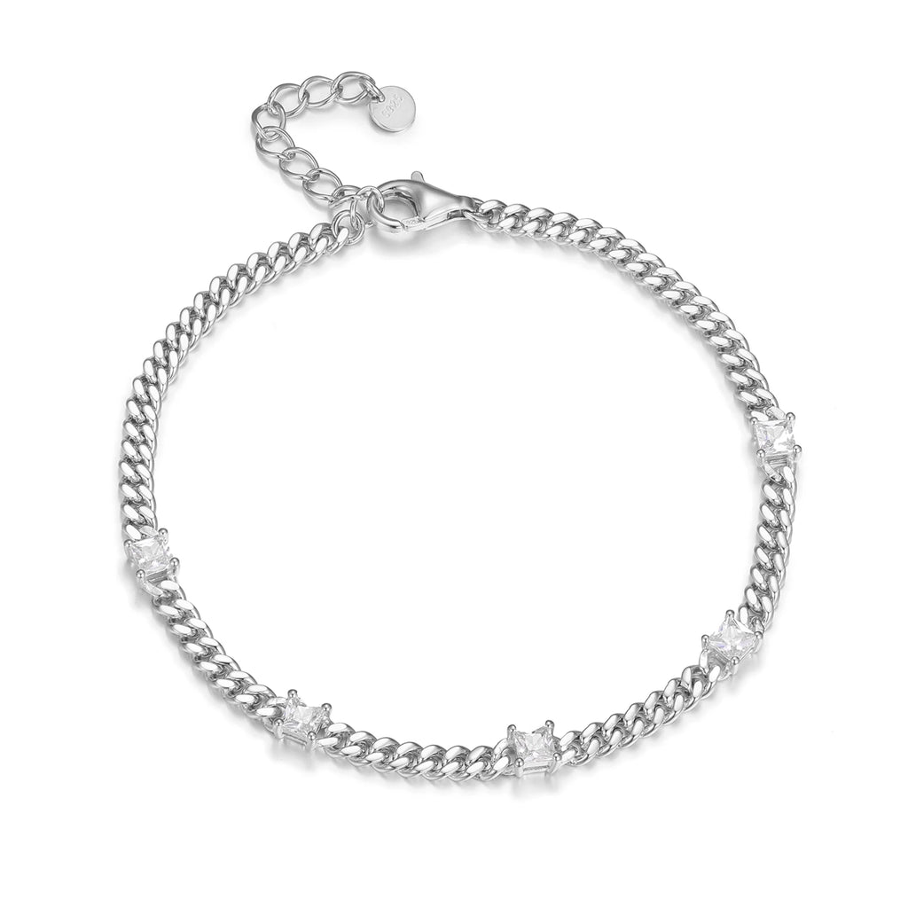 Unisex Iced Out 925 Sterling Silver VVS Moissanite Miami Cuban Link Bracelet 4mm