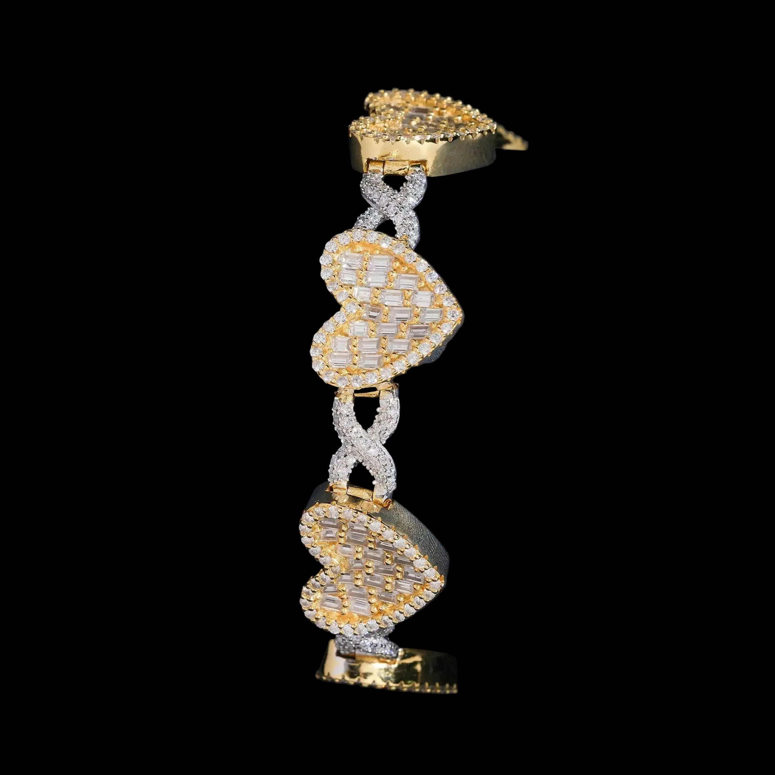 VVS Moissanite Cuban Link Chain Bracelet 925 Sterling Silver