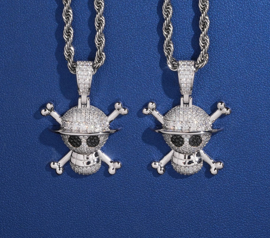 Unisex 925 Sterling Silver VVS Moissanite Iced Out Skull Pendant YHP0640