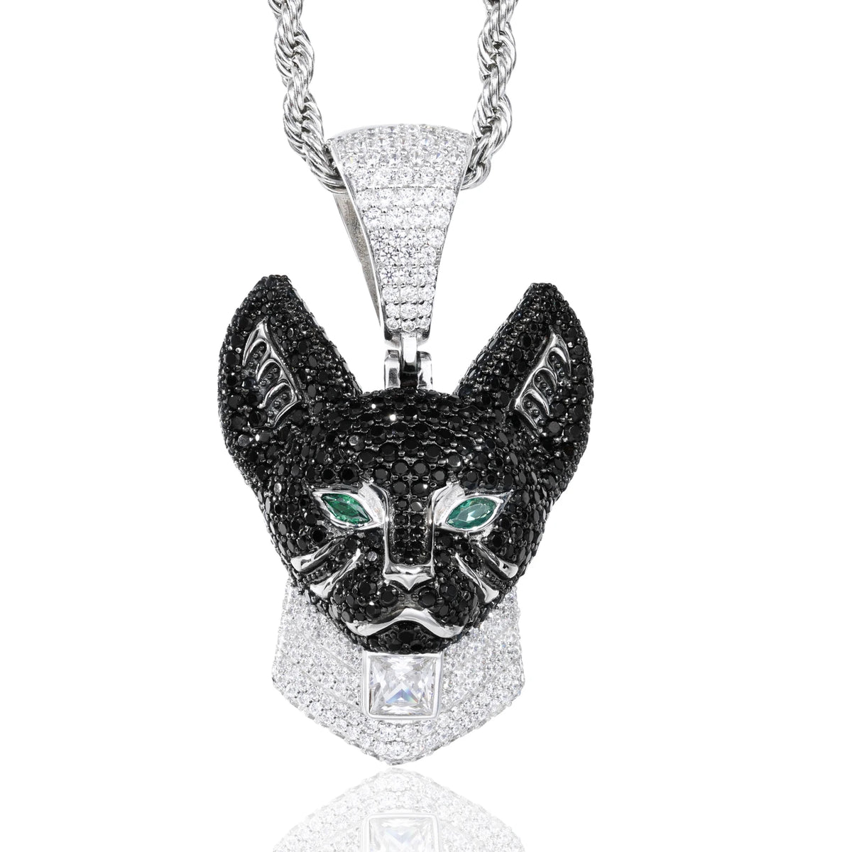 Unisex 925 Sterling Silver VVS Moissanite Ancient Egyptian Bastet Cat God Iced Out Pendant TQP0816