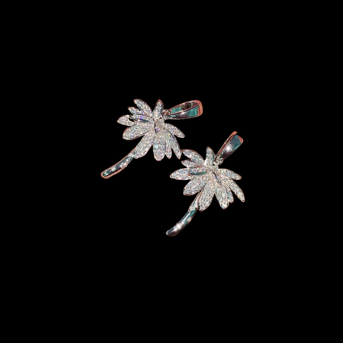 Unisex 925 Sterling Silver VVS Moissanite Tropical Coconut Tree Iced Out Pendant P7179