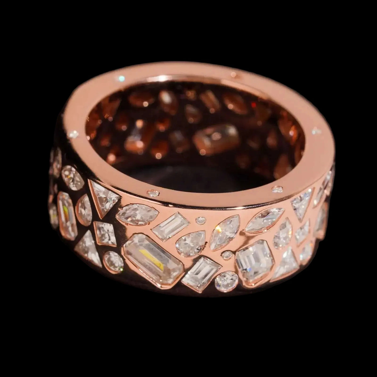 Men's Iced Out 925 Sterling Silver Moissanite Baguette Cut Hip Hop Ring