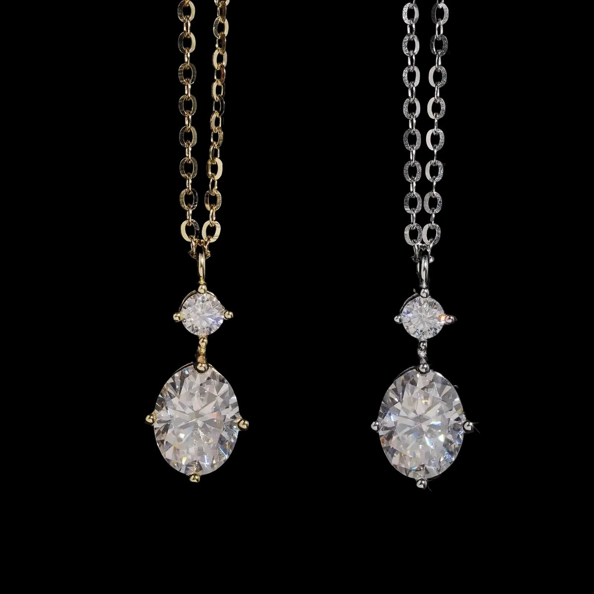 Oval Cut Moissanite Pendant Necklace 925 Sterling Silver