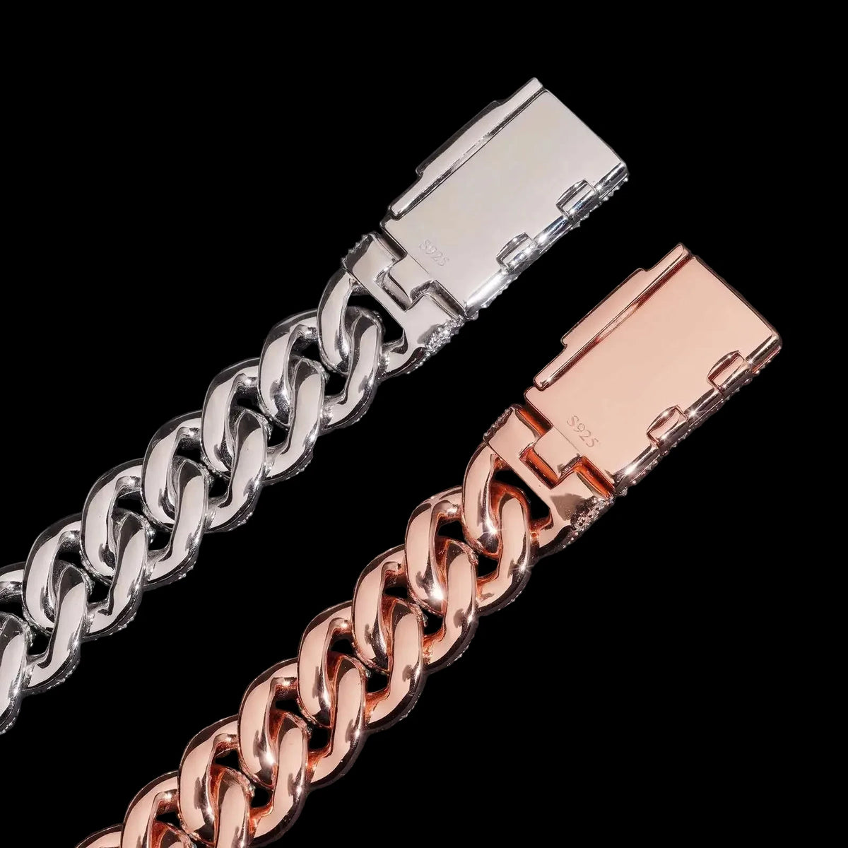Unisex 18mm Round Brilliant Cut VVS Moissanite Cuban Link Chain Bracelet 925 Sterling Silver