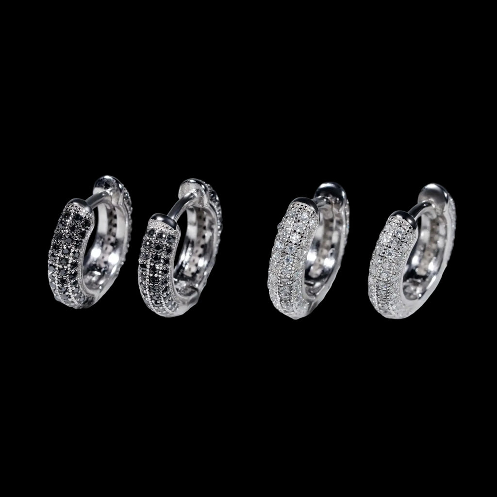 Unisex Iced Out VVS Moissanite Hoop Earrings 925 Sterling Silver