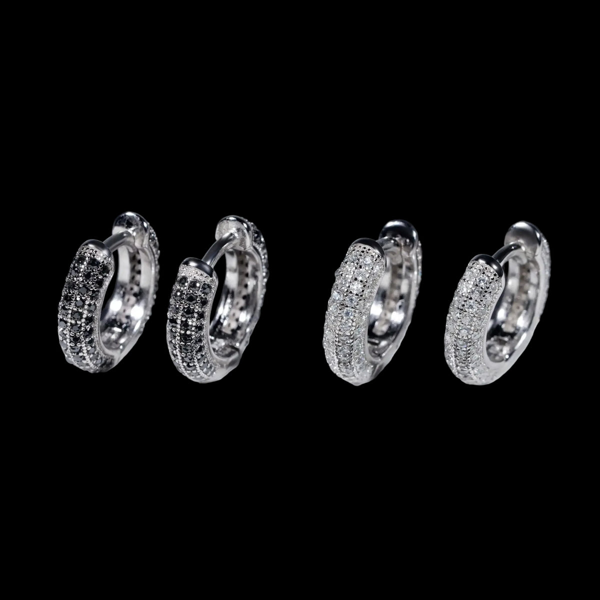 Unisex Iced Out VVS Moissanite Hoop Earrings 925 Sterling Silver