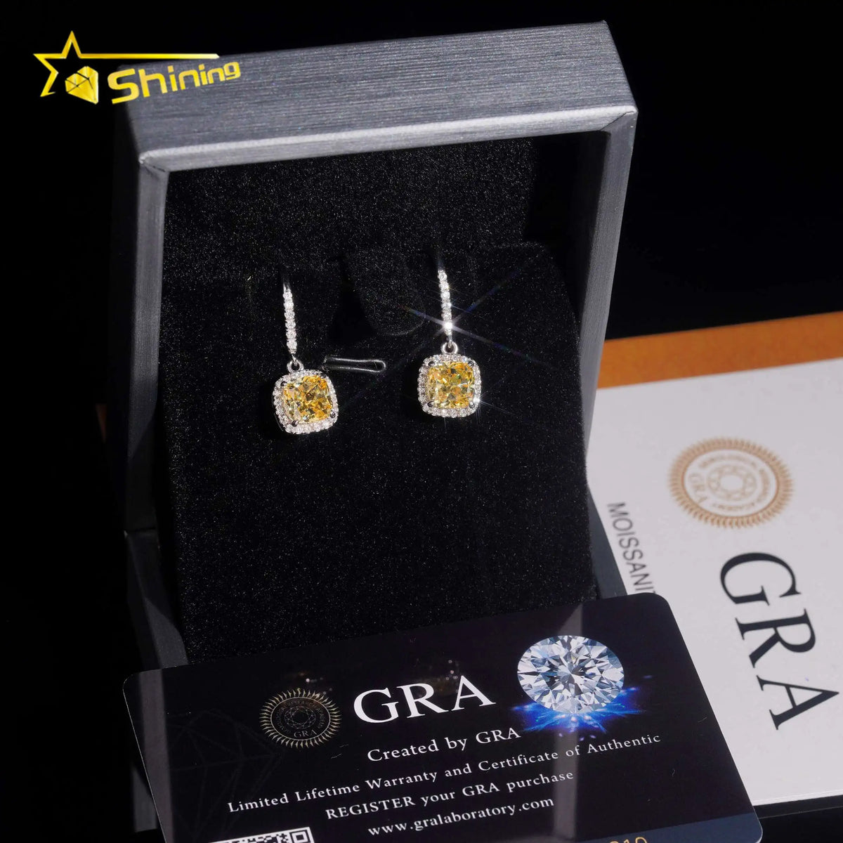 Women's 925 Sterling Silver Radiant Cut Lab Grown Moissanite Cluster Stud Earrings