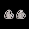 Unisex Iced Out 925 Sterling Silver Rhodium Plated VVS Moissanite Round Brilliant Cut Geometric Stud Earrings