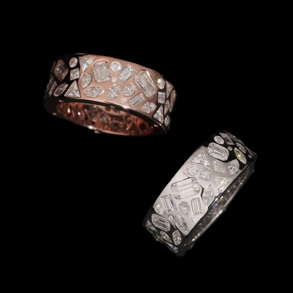 Men's Iced Out 925 Sterling Silver Moissanite Baguette Cut Hip Hop Ring