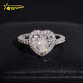 Women's Heart Cut VVS Moissanite Halo Engagement Ring 925 Sterling Silver