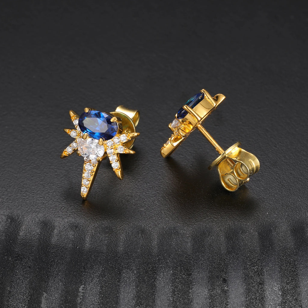 Men's Oval Cut VVS Moissanite Colorful CZ Diamond Iced Out Bee-sting Stud Earrings 925 Sterling Silver