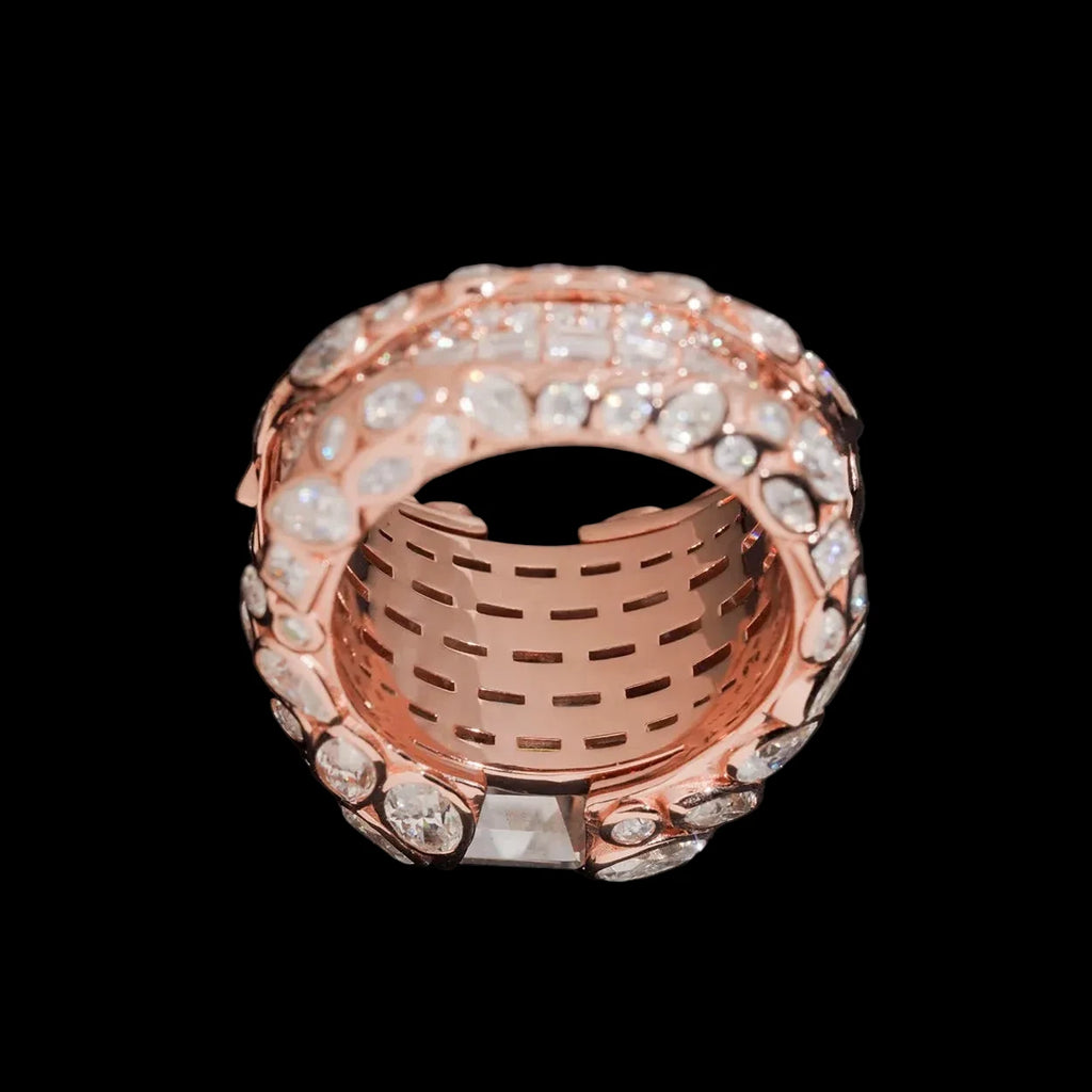 Unisex Iced Out Hip Hop Ring 925 Sterling Silver VVS Moissanite E050038