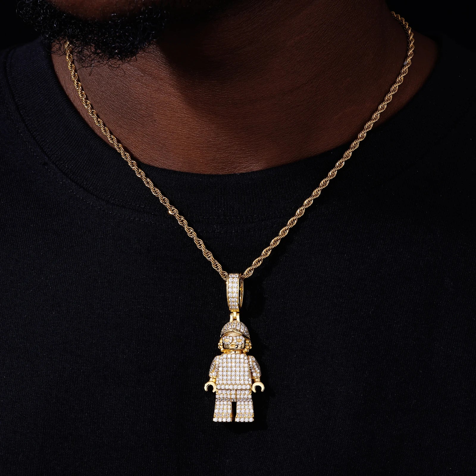 Unisex Iced Out Cartoon Pendant 925 Sterling Silver VVS Moissanite TQP0846