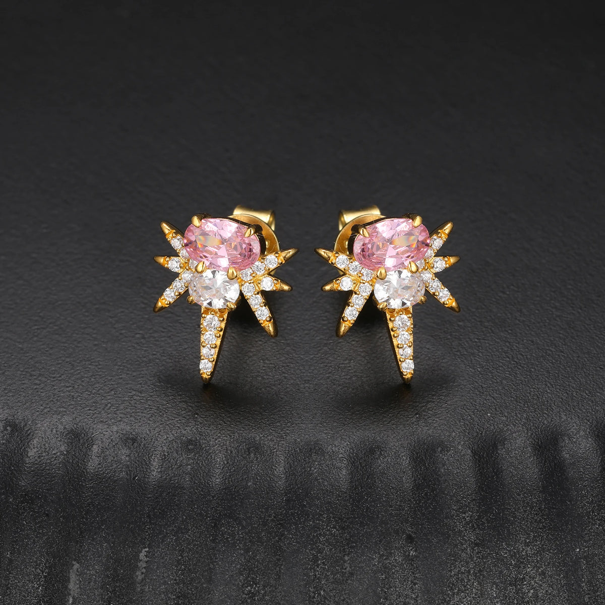Men's Oval Cut VVS Moissanite Colorful CZ Diamond Iced Out Bee-sting Stud Earrings 925 Sterling Silver