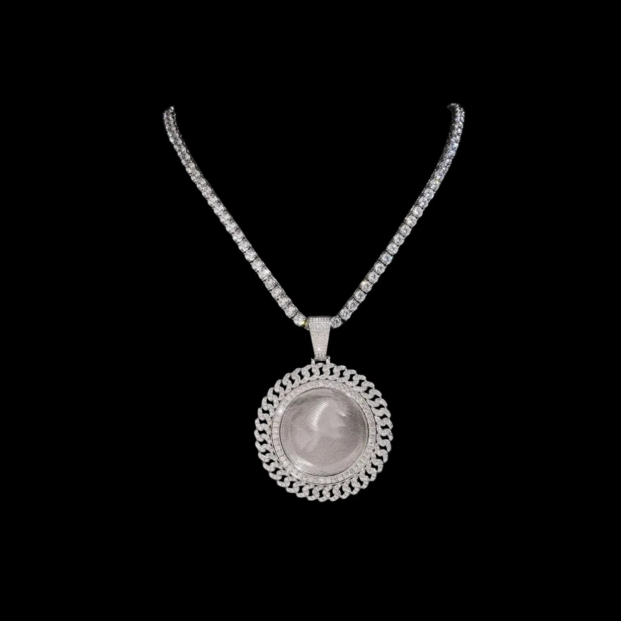 Unisex 925 Sterling Silver VVS Moissanite Cross Iced Out Pendant