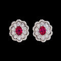 Women's Oval Cut Lab Grown Paraiba Moissanite Stud Earrings 925 Sterling Silver