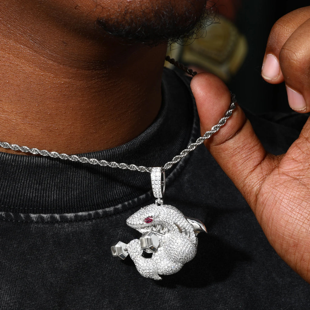 Men's Iced Out Animal Pendant 925 Sterling Silver VVS Moissanite TQP0884
