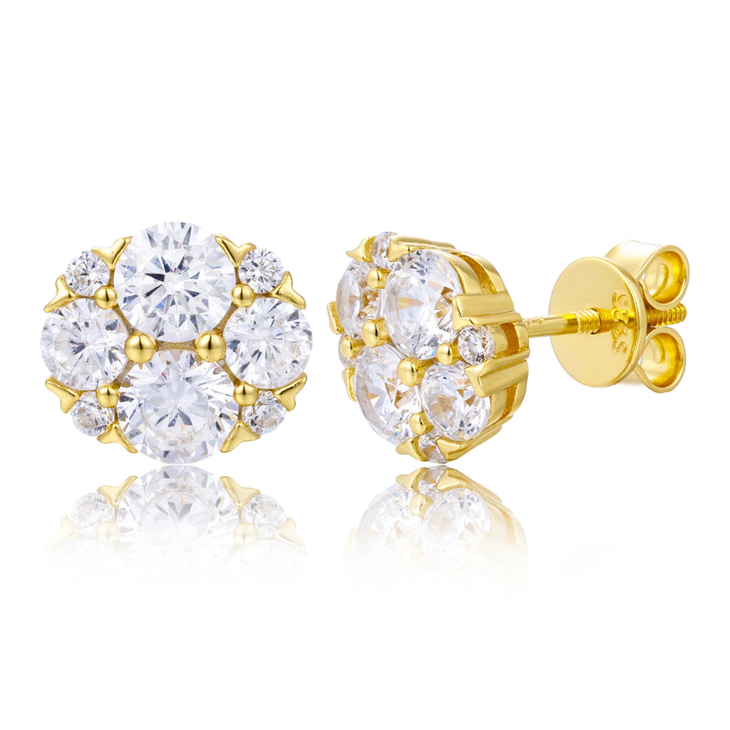 Unisex Geometric VVS Moissanite Stud Earrings 925 Sterling Silver