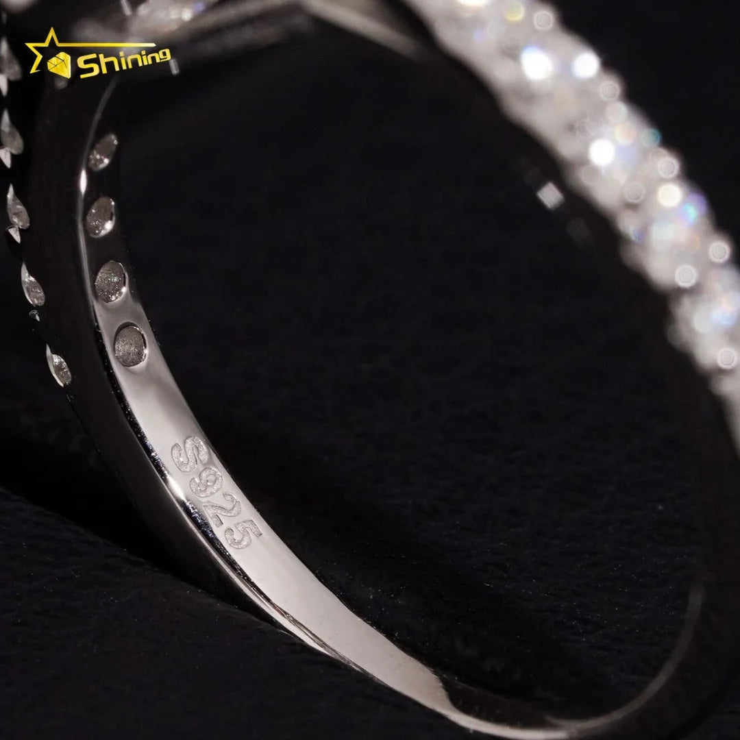 Women's Heart Cut VVS Moissanite Halo Engagement Ring 925 Sterling Silver