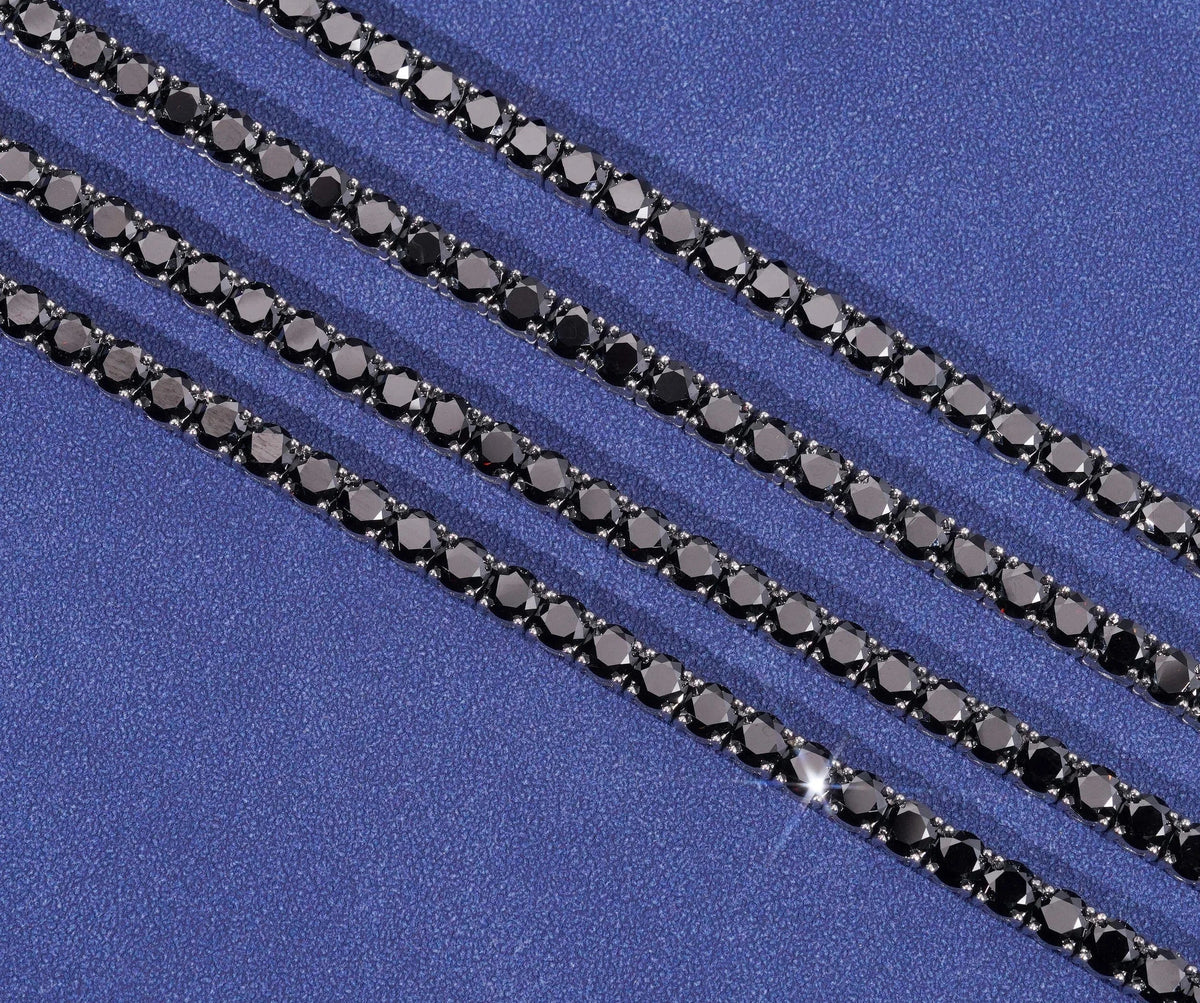 Unisex Iced Out 316L Stainless Steel Round Brilliant Cut Moissanite Tennis Chain Necklace