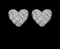 Unisex Iced Out 925 Sterling Silver Rhodium Plated VVS Moissanite Round Brilliant Cut Heart Stud Earrings