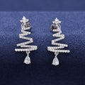 Unisex Christmas Tree Drop Earrings VVS Moissanite 925 Sterling Silver