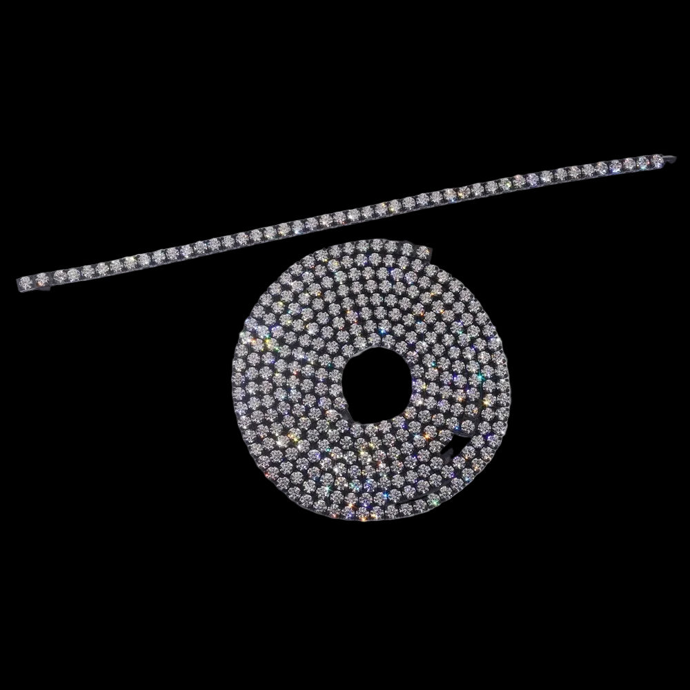 Unisex Iced Out 316L Stainless Steel Rhodium Plated VVS Moissanite Round Brilliant Cut Tennis Chain Necklace & Bracelet 5mm