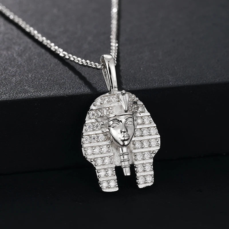 Unisex 925 Sterling Silver VVS Moissanite Pharaoh Pendant TQP0056