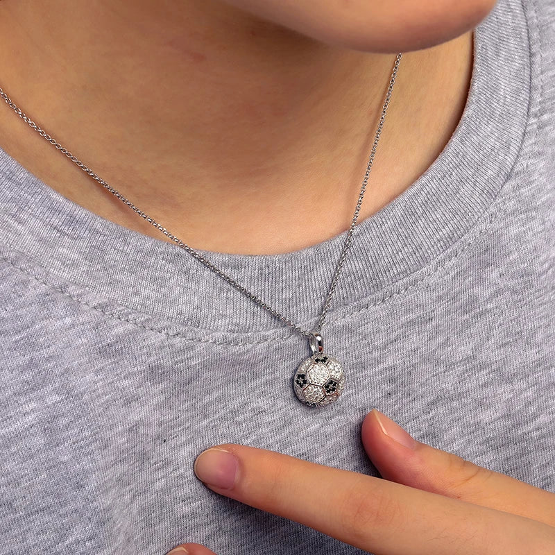 Unisex Iced Out Football Pendant 925 Sterling Silver VVS Moissanite TQP0028