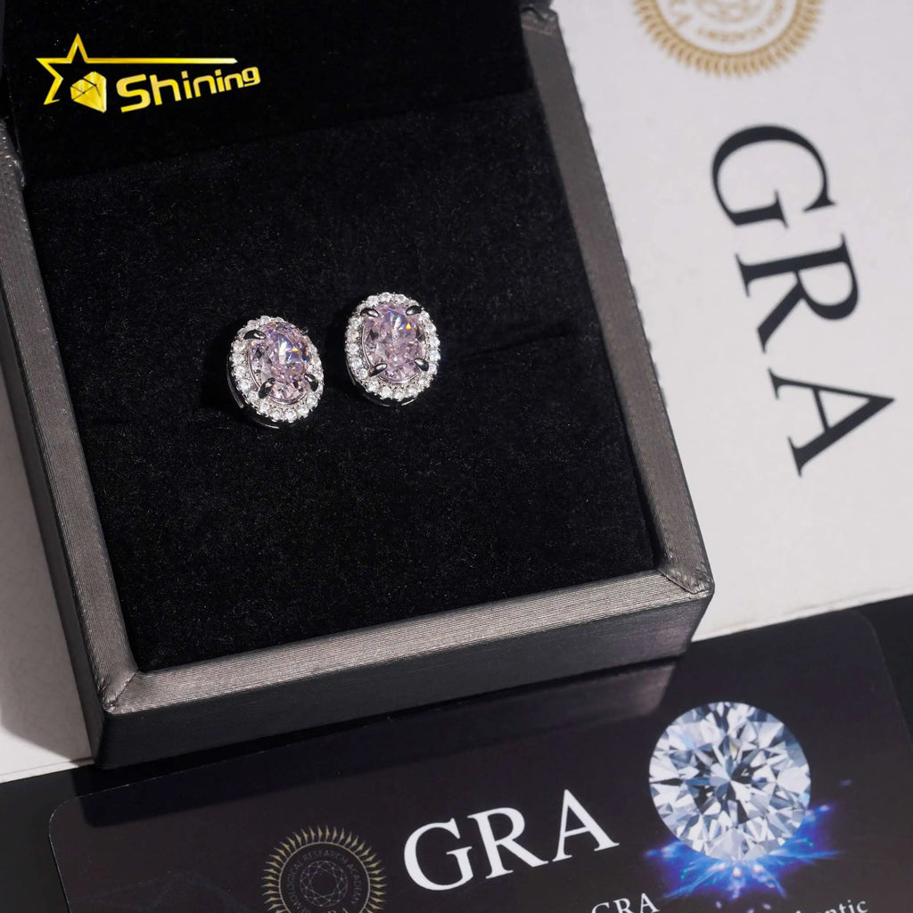 Women's Oval Cut VVS Moissanite Drop Earrings 925 Sterling Silver