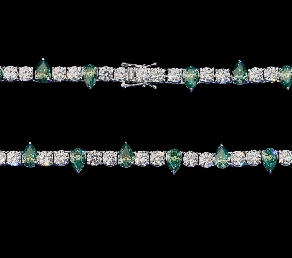 Unisex Iced Out 925 Sterling Silver VVS Moissanite Tennis Chain Necklace