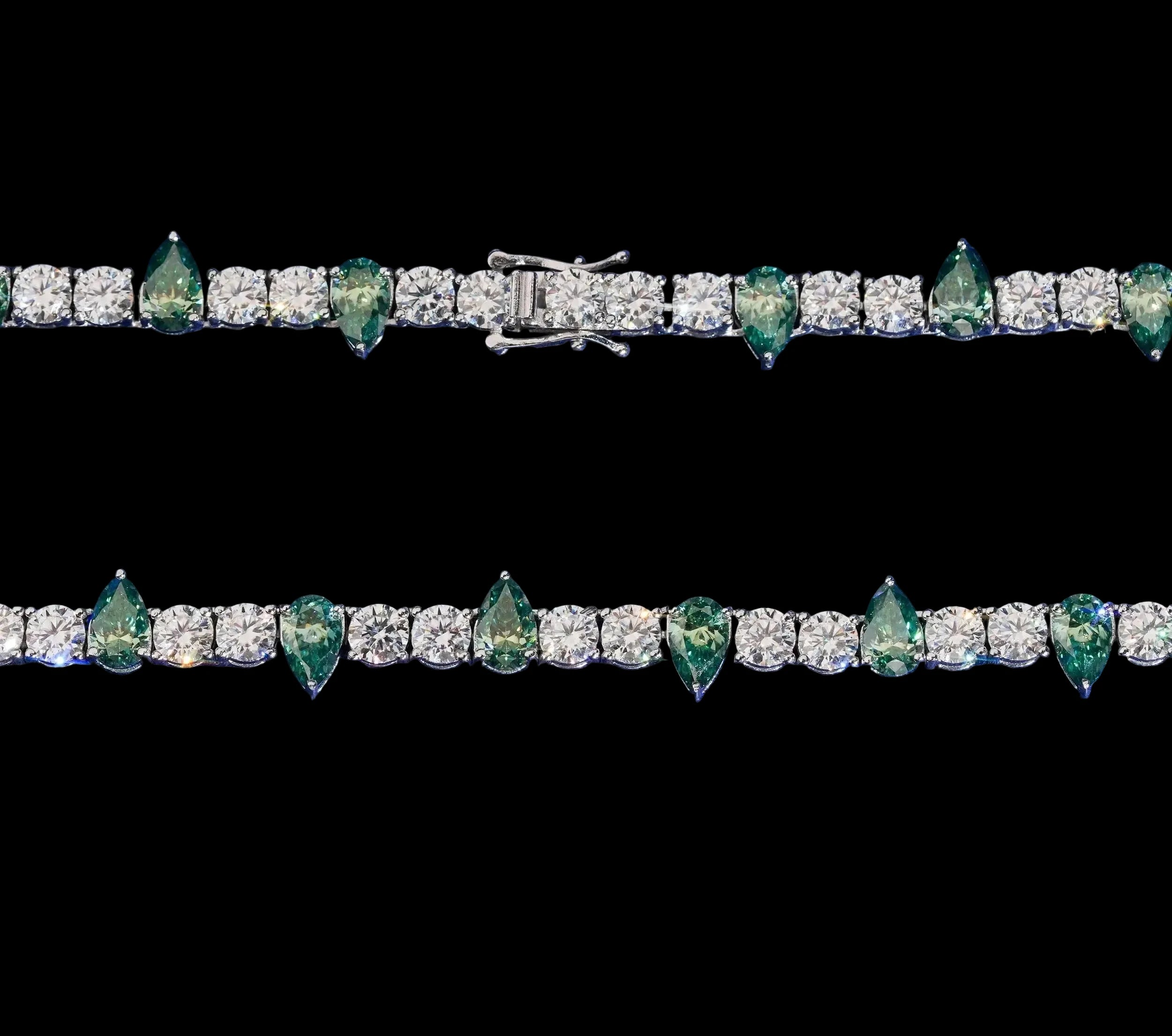 Unisex Iced Out 925 Sterling Silver VVS Moissanite Tennis Chain Necklace
