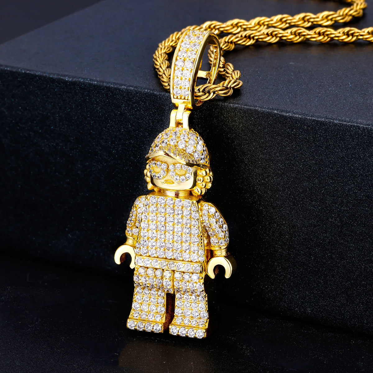 Unisex Iced Out Cartoon Pendant 925 Sterling Silver VVS Moissanite TQP0846