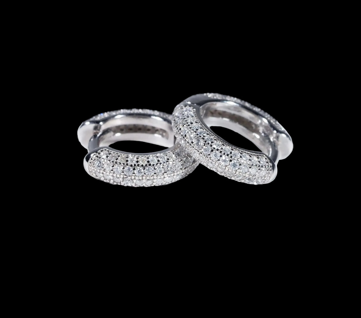 Unisex Iced Out VVS Moissanite Hoop Earrings 925 Sterling Silver