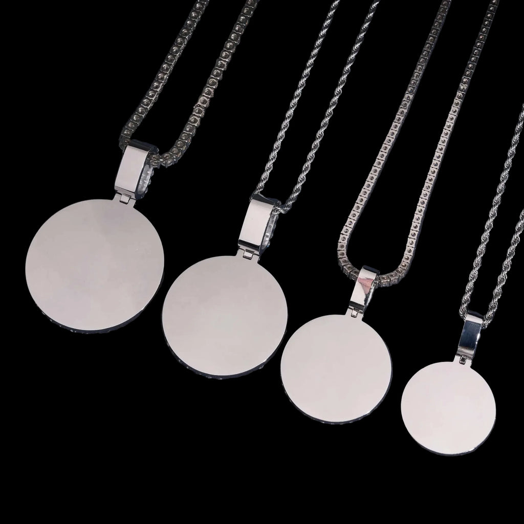 Unisex 316L Stainless Steel VVS Moissanite Photo Memory Iced Out Pendant