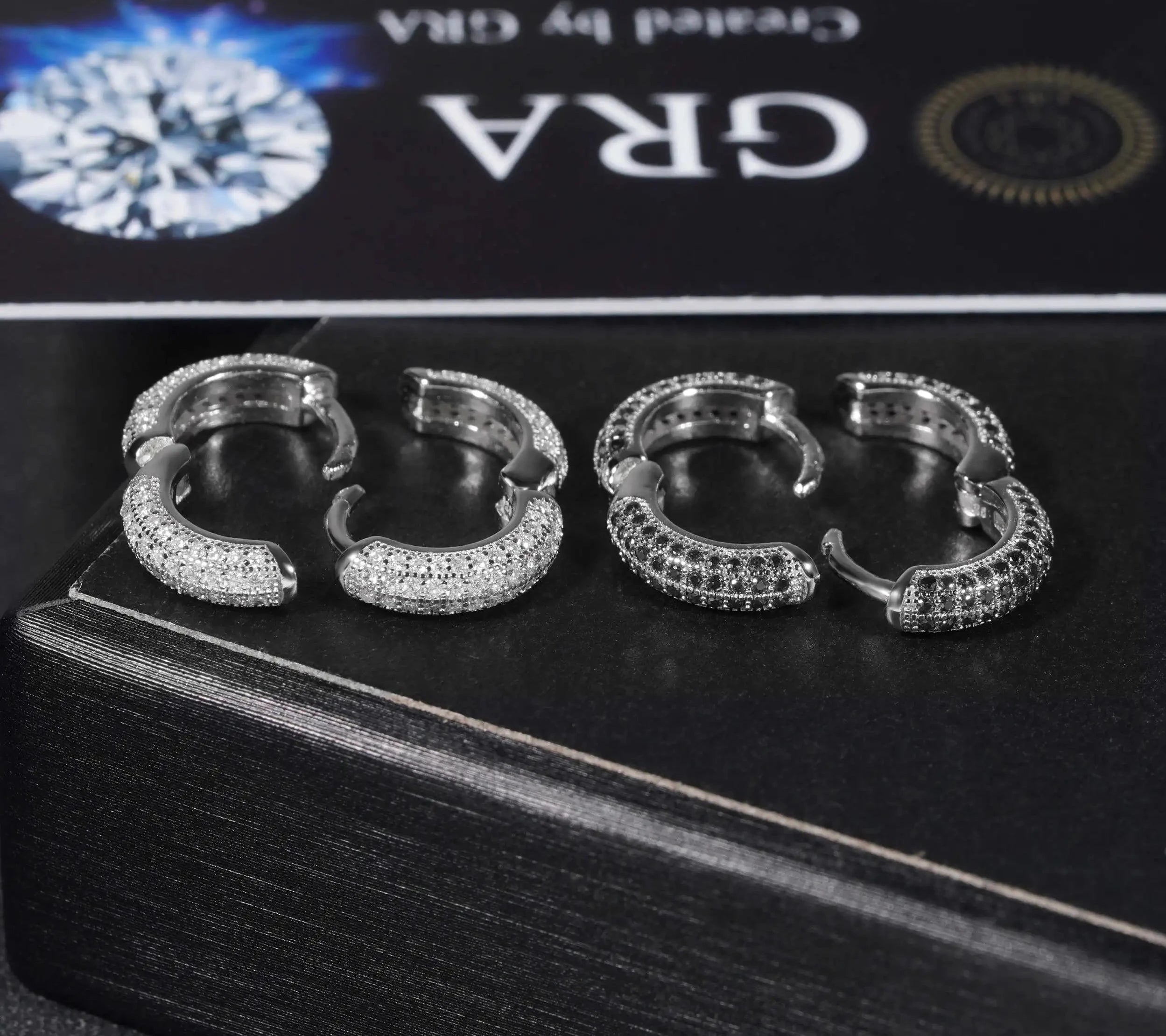 Unisex Iced Out VVS Moissanite Hoop Earrings 925 Sterling Silver