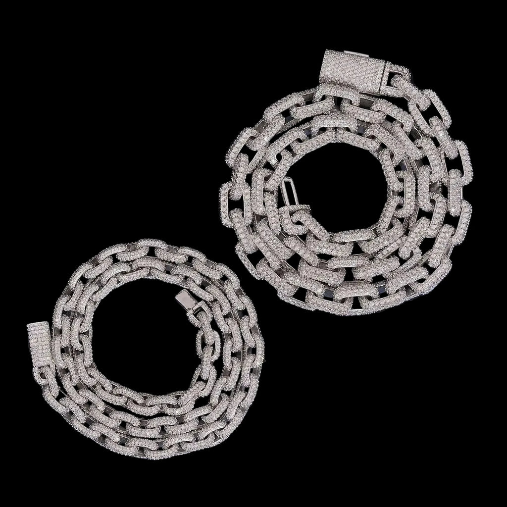 Men's 925 Sterling Silver VVS Moissanite Iced Out Cuban Link Chain