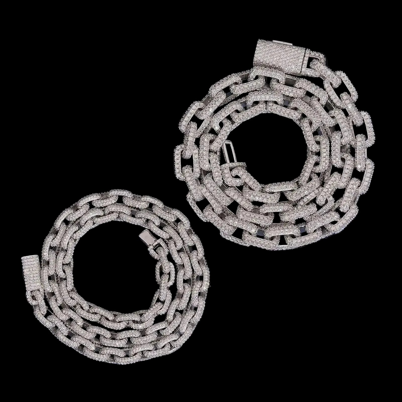 Men's 925 Sterling Silver VVS Moissanite Iced Out Cuban Link Chain