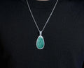 Unisex Iced Out Jade Pendant 925 Sterling Silver VVS Moissanite BP4812