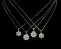 Unisex 925 Sterling Silver Moissanite Flower Shape Pendant Necklace