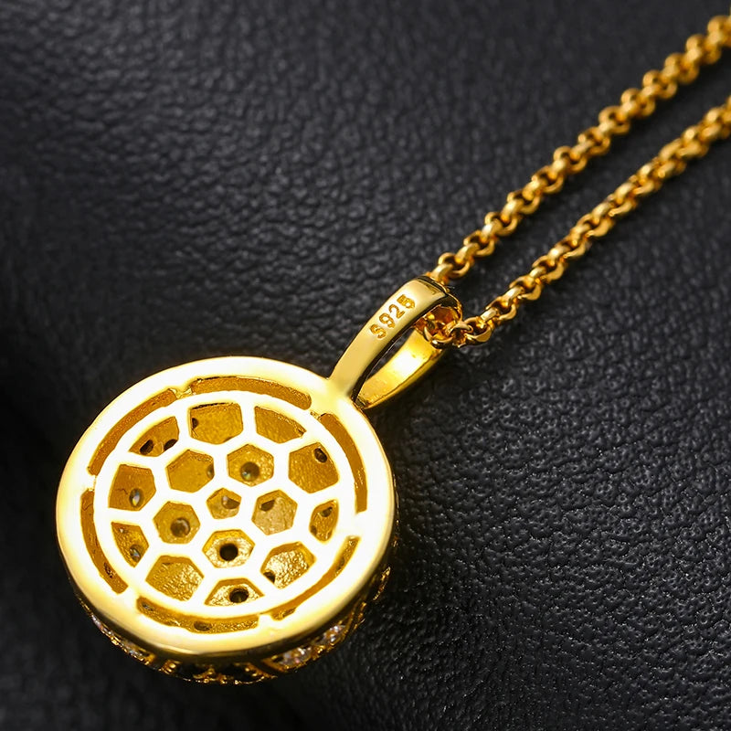 Unisex Iced Out Football Pendant 925 Sterling Silver VVS Moissanite TQP0028